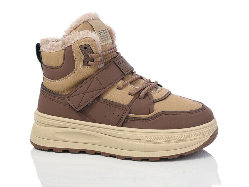 Кроссовки OkShoes (36-41) YB066 brown (зима)