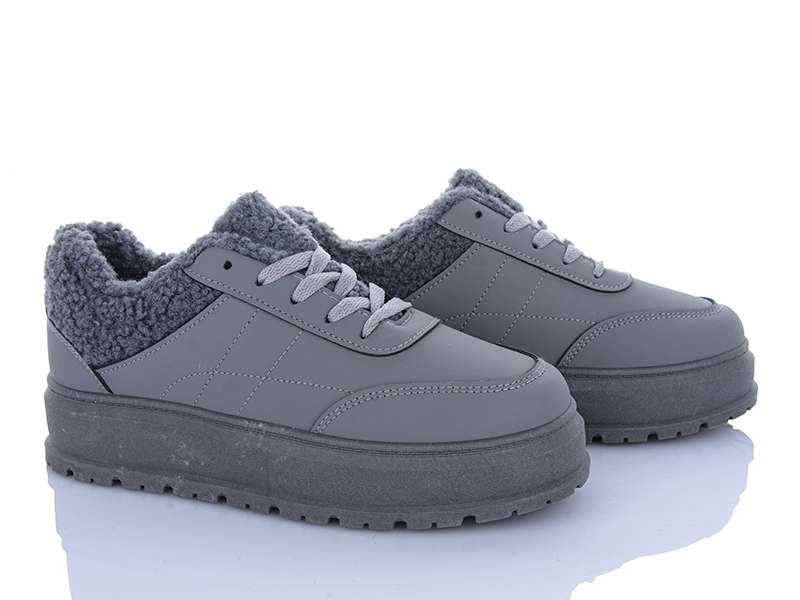 Кроссовки Baolikang (36-41) T018 grey (зима)
