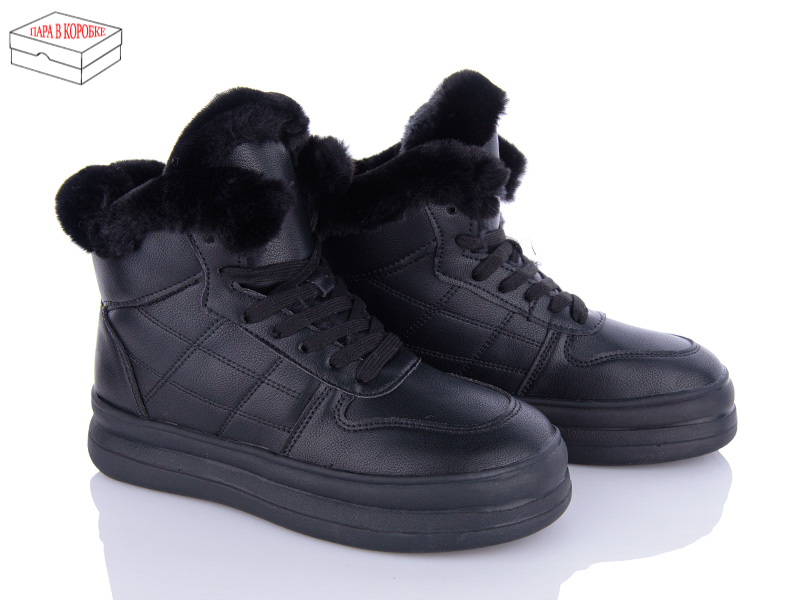 Ботинки Ailaifa (36-41) 2261 all black (зима)
