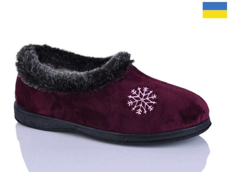 Тапочки DeMur (37-41) 039 бордо (зима)