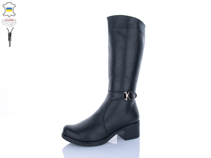 Сапоги ABA (37-42) 608A чорний (зима)