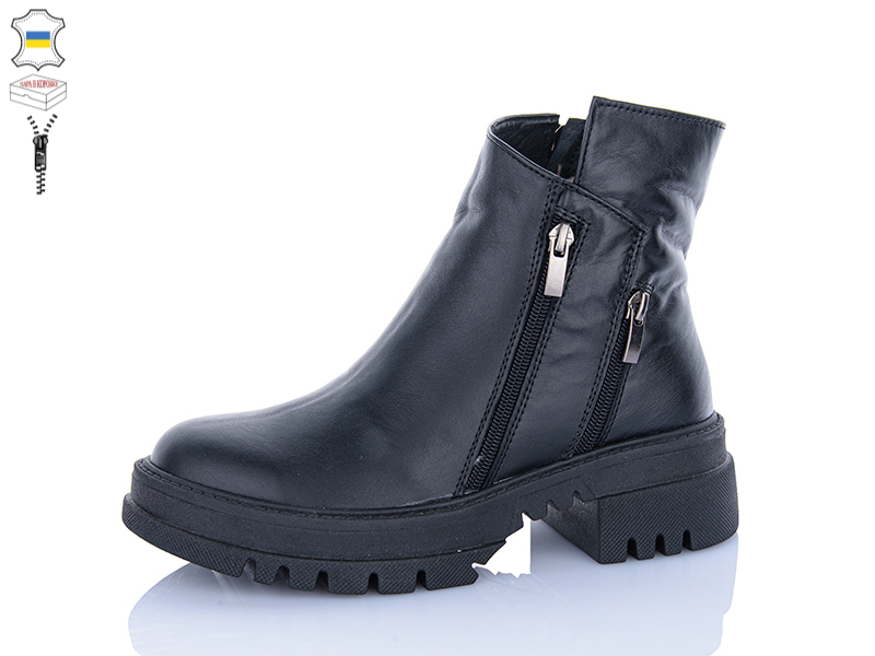 Ботинки QQ Shoes (36-41) 206 чорний (зима)