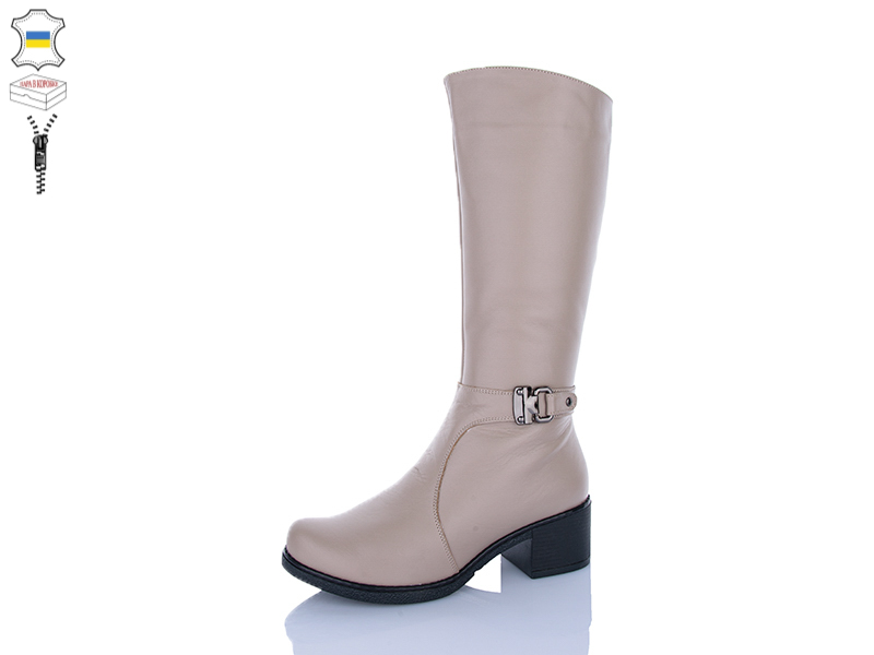 Сапоги QQ Shoes (36-41) 608 латте (зима)