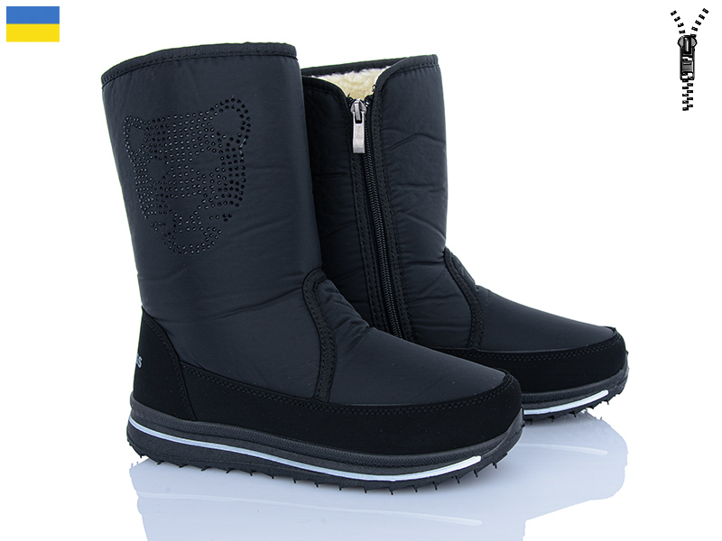 Дутики Paolla (37-42) 3106 чорний (зима)