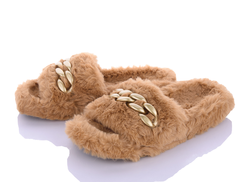 Тапочки Roks (36-41) ED006 коричневый (зима)