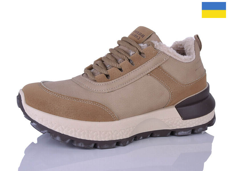 Кроссовки DeMur (36-41) 15112 бежевий (зима)