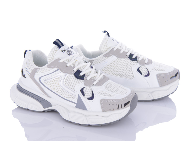 Кроссовки Violeta (36-41) 136-21 white-grey (деми)