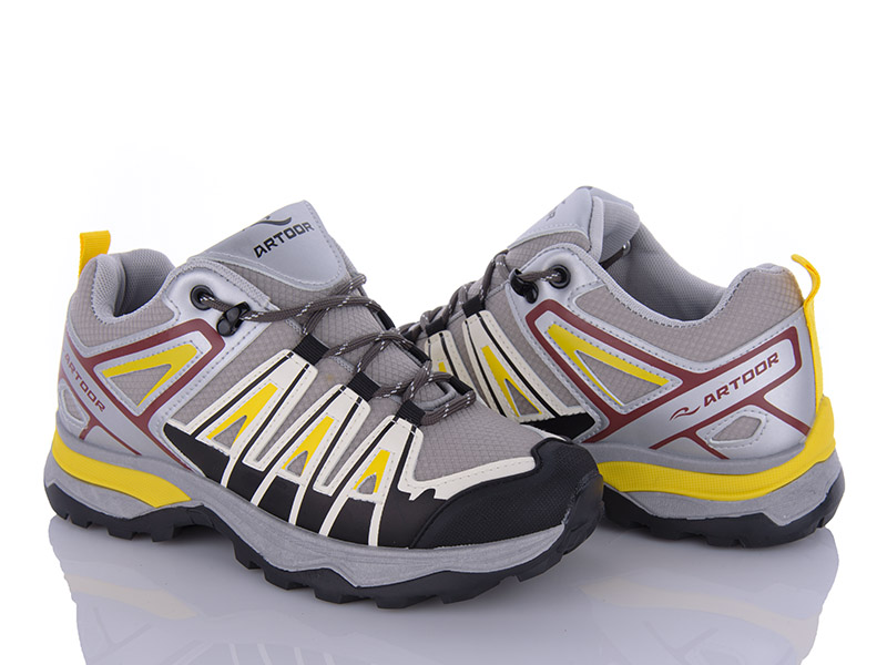 Кроссовки Violeta (36-41) 149-32 l.grey-yellow (деми)