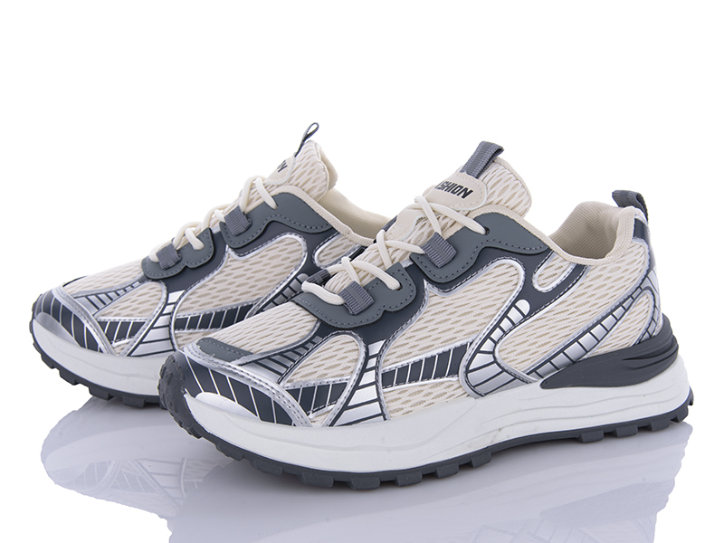 Кроссовки Violeta (36-41) 176-34-B0682 beige-grey (деми)