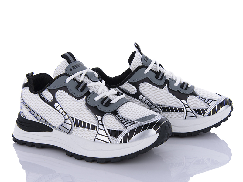 Кроссовки Violeta (36-41) 176-34-B0682 white-grey (деми)