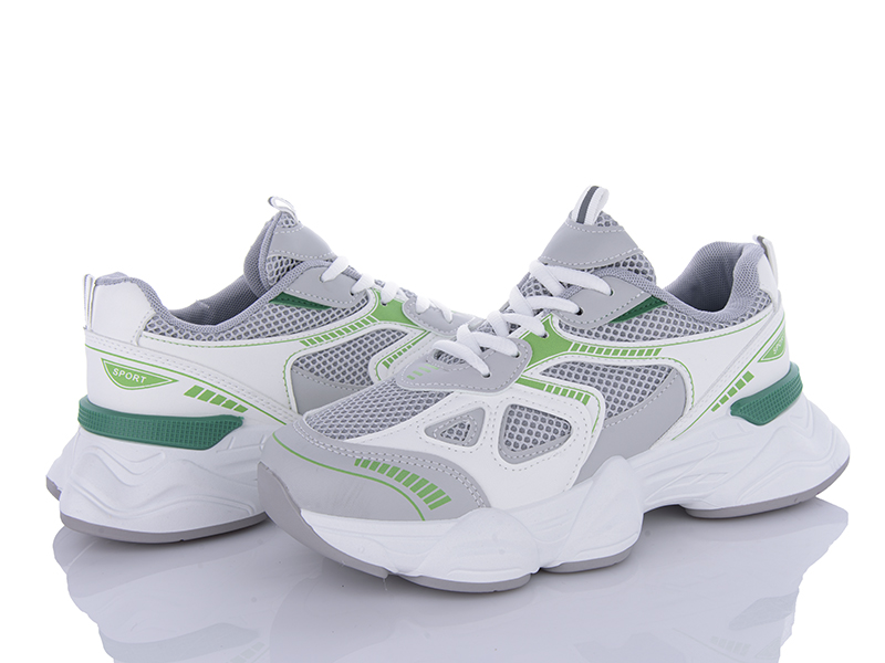 Кроссовки Violeta (36-41) 20-1030 grey-green (деми)