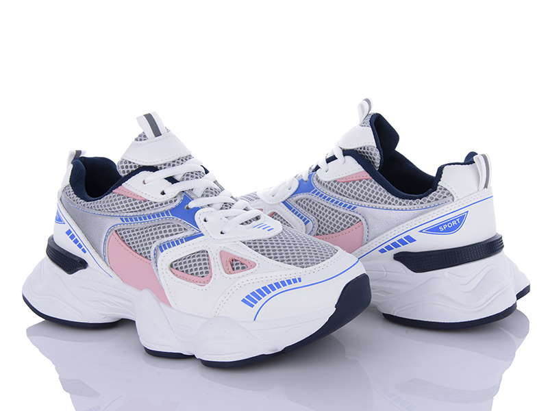 Кроссовки Violeta (36-41) 20-1030 grey-pink (деми)