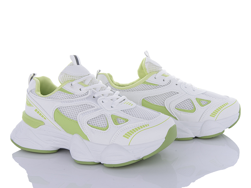Кроссовки Violeta (36-41) 20-1030 white-green (деми)