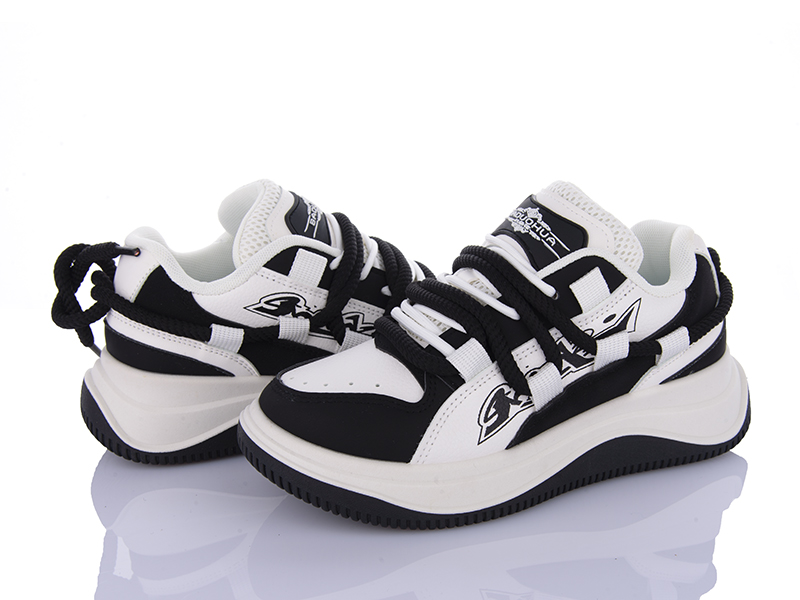Кроссовки Violeta (36-41) 136-28 white-black (деми)