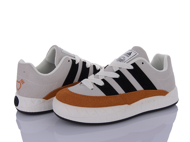 Кроссовки Violeta (36-40) HD18-182-20 white-orange (деми)