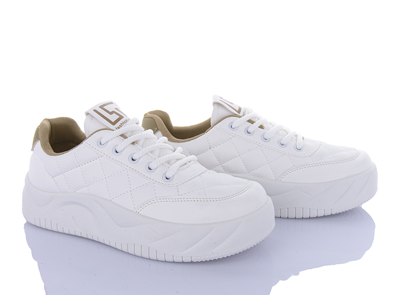 Кроссовки Violeta (36-41) 149-55 white-khaki (деми)