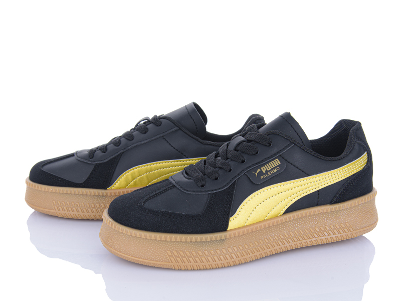 Кроссовки Violeta (36-41) HD71-149-67 black-yellow (деми)