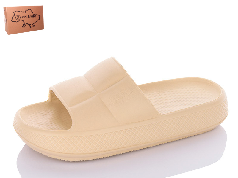 Шлепанцы Restime (35-40) TWL23123 beige (лето)