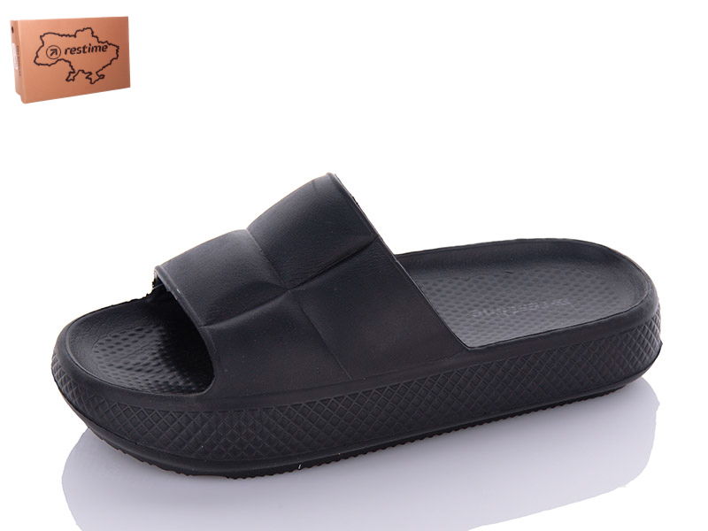 Шлепанцы Restime (35-40) TWL23123 black (лето)