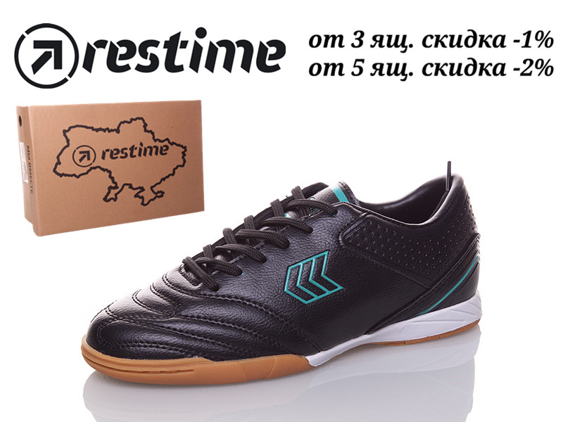 Кеды Restime (37-41) DWB19703 black-cyan (деми)
