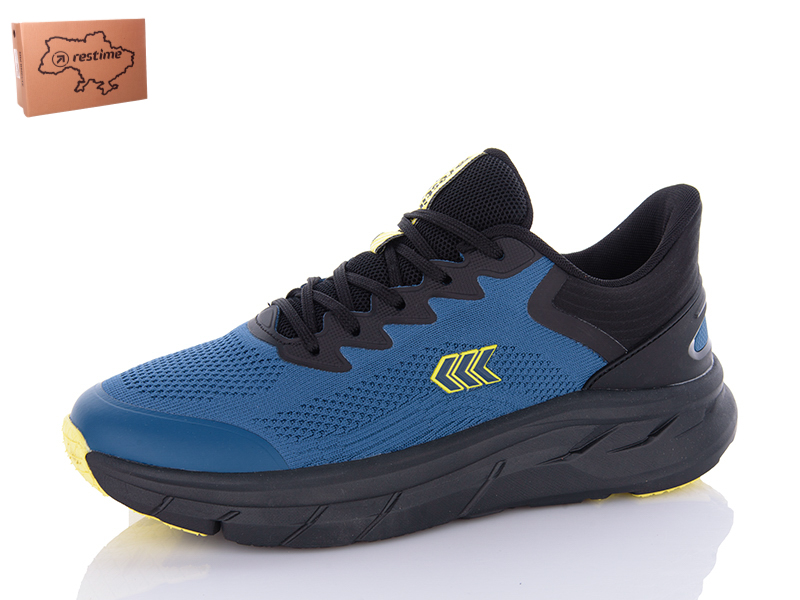Кроссовки Restime (41-46) EML24028 navy-yellow (деми)
