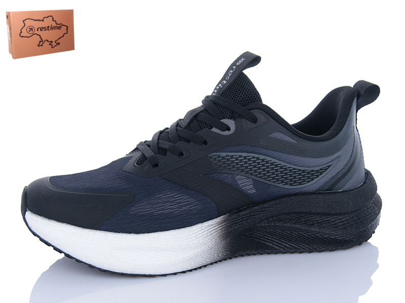 Кроссовки Restime (41-45) AML25446 black-grey (деми)