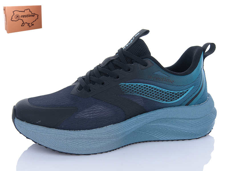 Кроссовки Restime (41-45) AML25446 navy-cyan (деми)