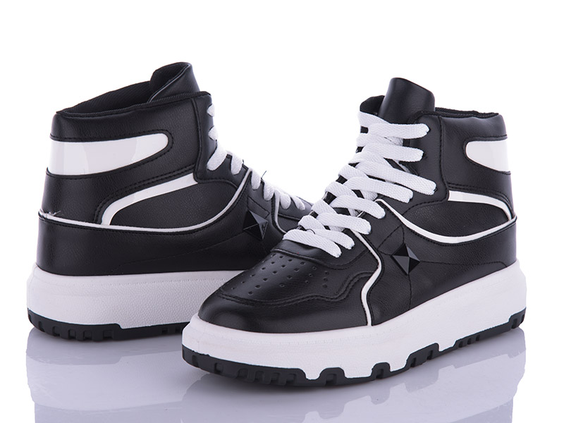 Ботинки QQ Панда (36-41) BK72 black (деми)