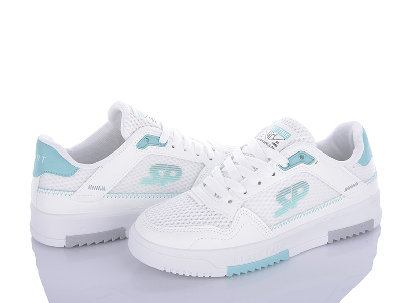 Кроссовки Violeta (36-40) 203-33 white-green (деми)