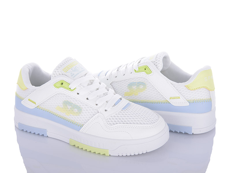 Кроссовки Violeta (36-40) 203-33 white-yellow (деми)