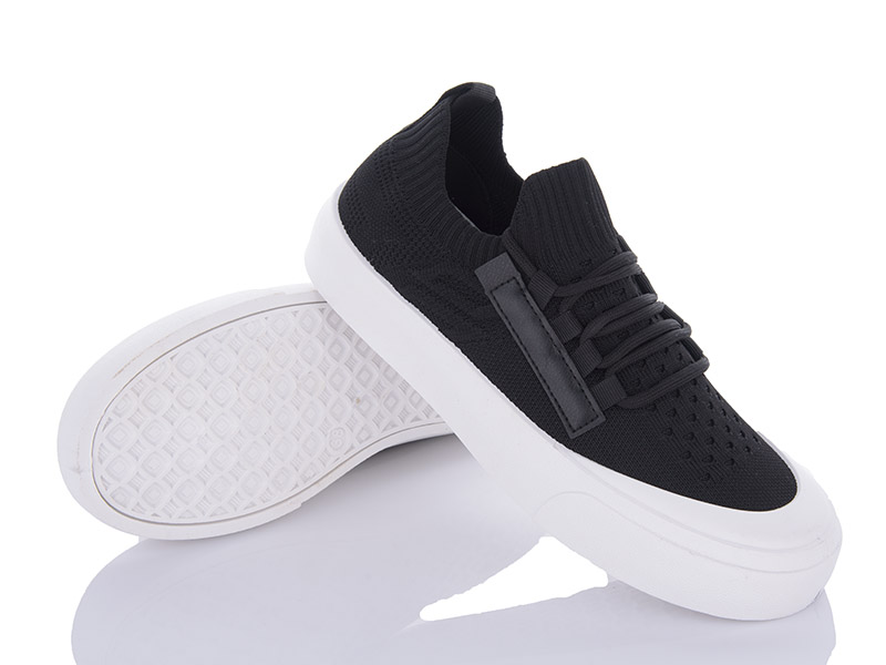 Кроссовки Violeta (36-41) 136-20 black (лето)