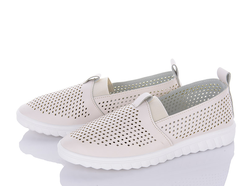 Слипоны Violeta (36-41) 9-761 beige (лето)
