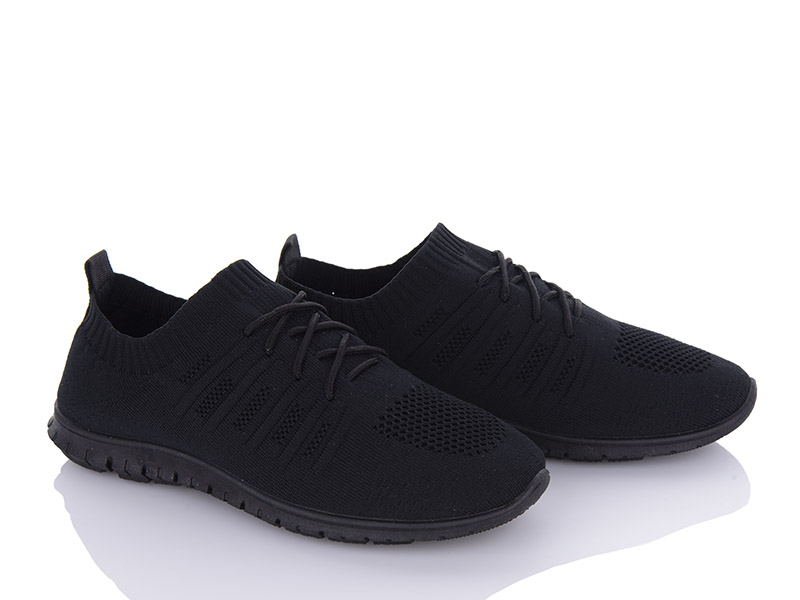 Кроссовки Violeta (36-41) 20-650 all black (лето)