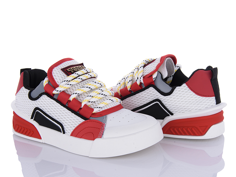 Кроссовки Violeta (36-41) 143-42 white-red (деми)