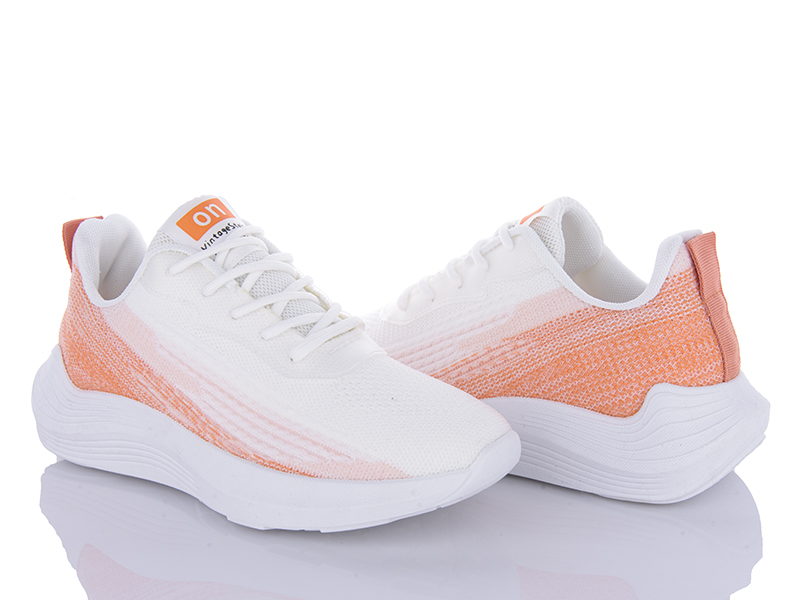Кроссовки Violeta (36-41) 176-40 white-orange (лето)