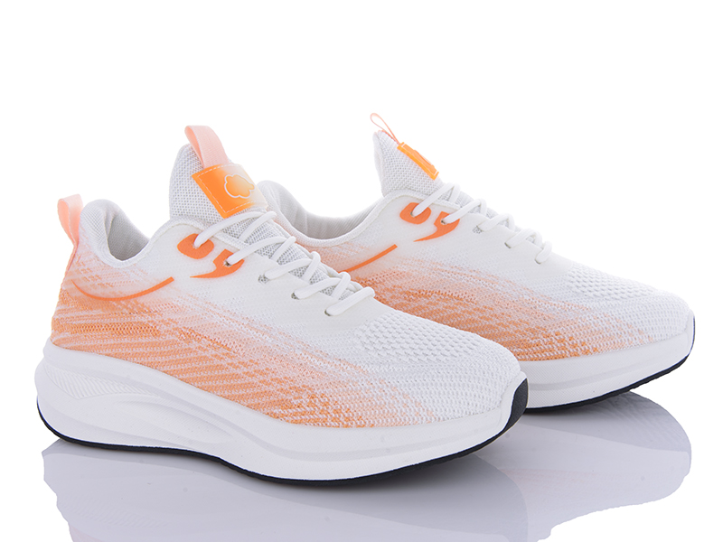 Кроссовки Violeta (36-41) 176-33 white-orange (деми)