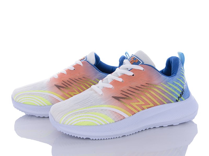 Кроссовки Violeta (36-41) 182-36 white-orange (деми)