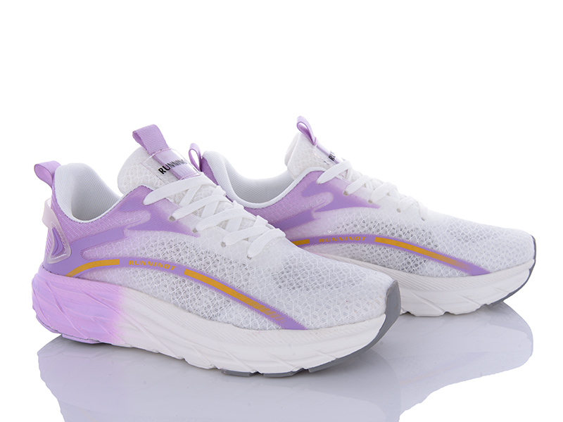 Кроссовки Violeta (36-41) 20-1028 white-purple (лето)