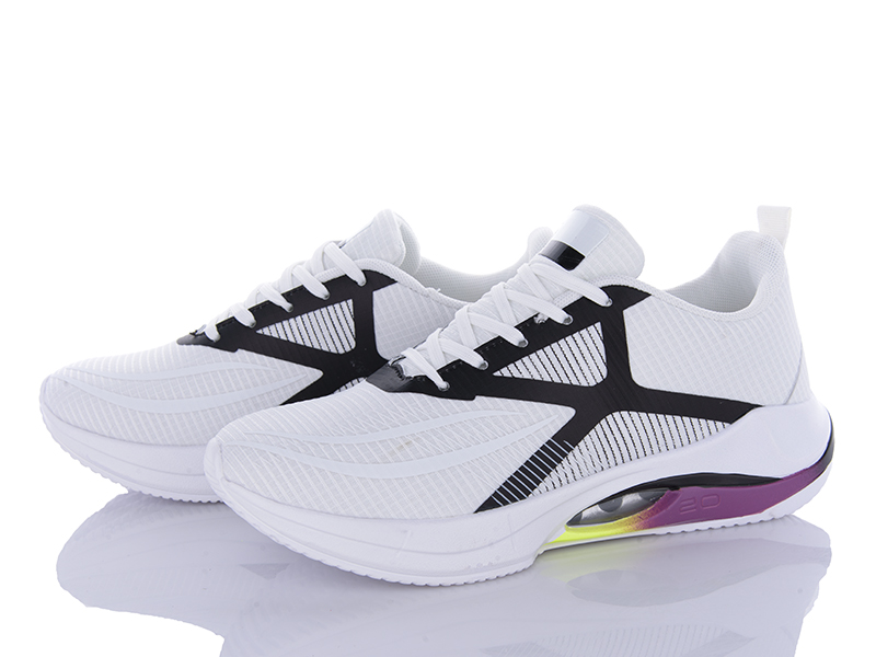 Кроссовки Violeta (36-41) 24-155 white-black (деми)