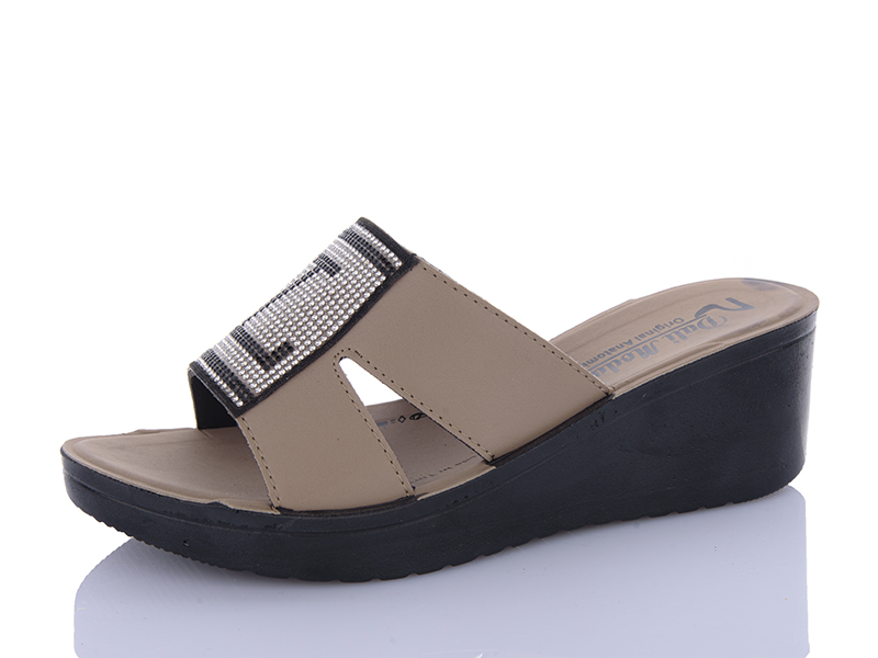 Шлепанцы Sali One (36-40) 0970C капучино (лето)
