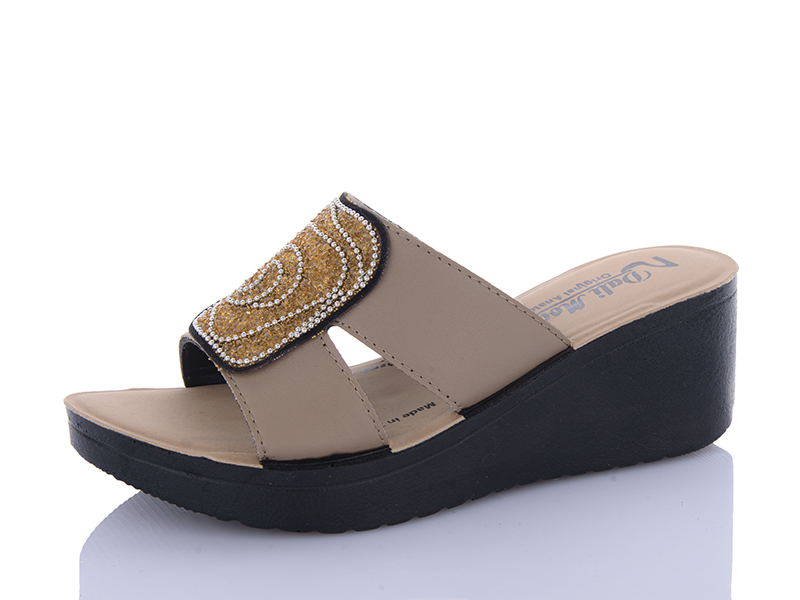 Шлепанцы Sali One (36-40) 0970D капучино (лето)