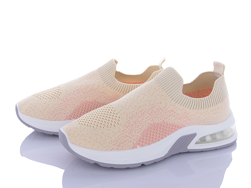 Кроссовки Violeta (36-41) 92-35 beige-pink (лето)
