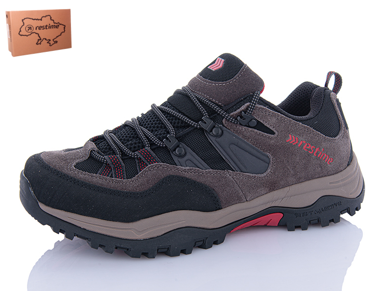Кроссовки Restime (41-46) OMO24506 brown-bordeaux (деми)