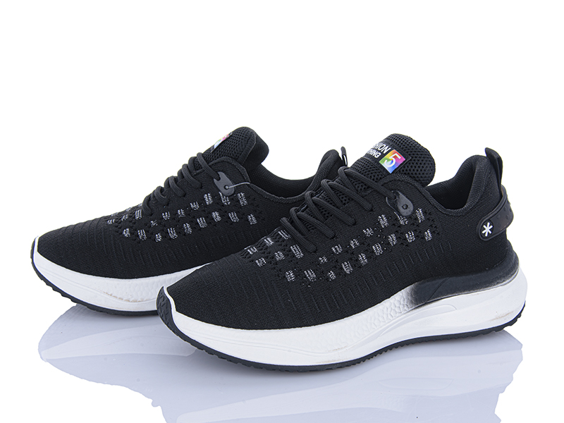 Кроссовки Violeta (36-41) 182-52 black (лето)