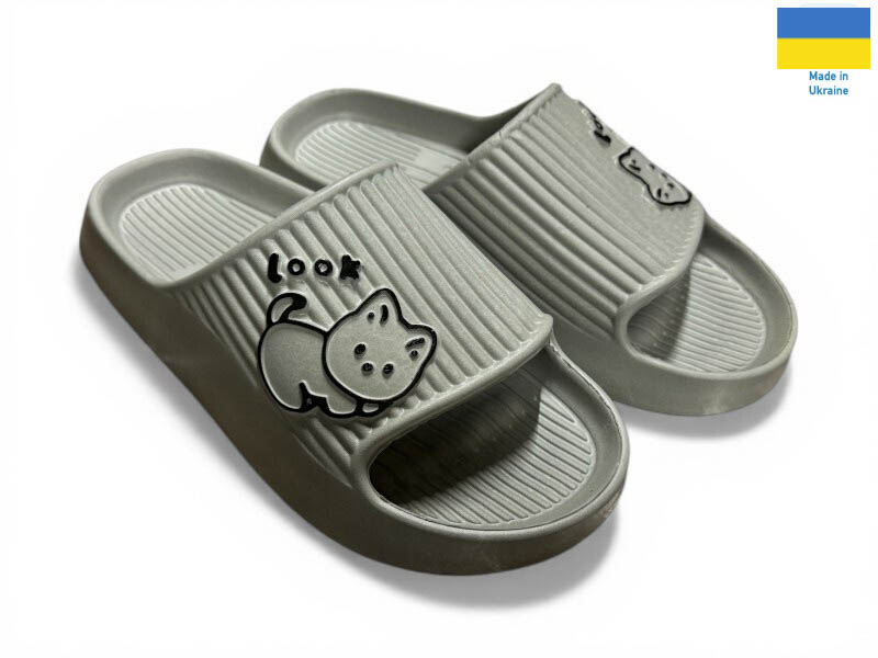 Шлепанцы Rai shoes (36-41) 104 сірий (лето)