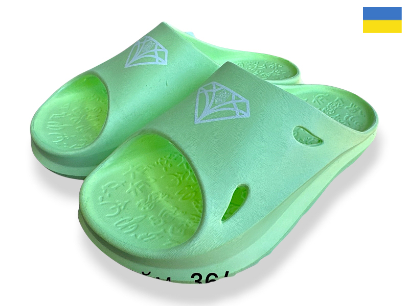 Шлепанцы Rai shoes (36-41) 2002 лайм (лето)