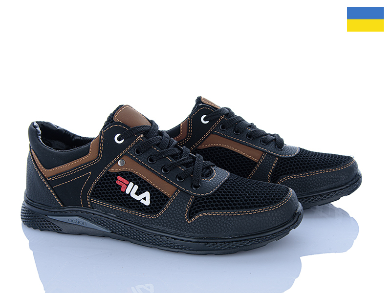 Кроссовки Paolla (40-45) 221-3 чорний-св.корич. (деми)
