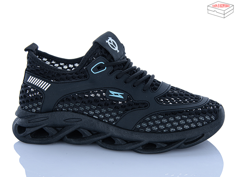 Кроссовки ABA (40-44) S006 black (лето)