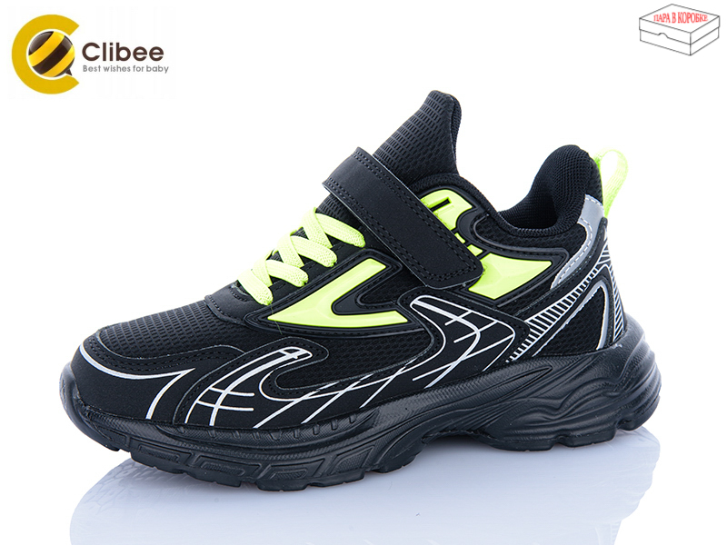 Кроссовки Clibee-Apawwa (33-38) LC1184-2 black-green (деми)