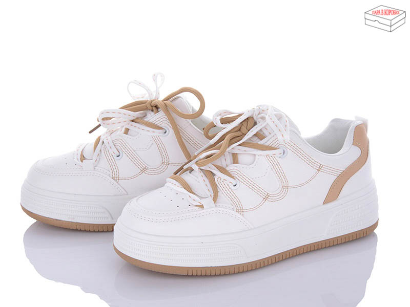 Кроссовки Roks (36-40) L010 white-khaki (деми)